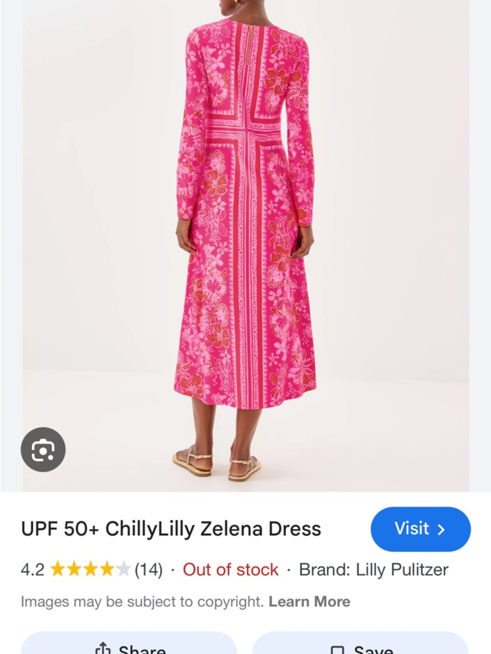 Lilly Pulitzer Hot Pink Floral Long-Sleeve Dress - Picture 4 of 5